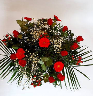 Boeket  rond rood